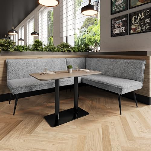 Ymkua Ecksofa, L Form Sofa, Eckcouch mit Verstellbare Füße, Metall Couch Beine, Modern Terry Velvet Sofa, Polstersofa für Wohnzimmer, Wohnung und Party, Grau (199x156x83 cm)