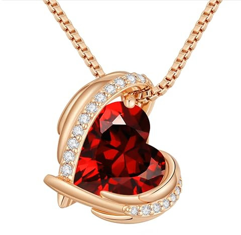 CDE Necklaces for Women Pendant Jewellery, 925 Sterling Silver Brass Plating Rose Gold Gifts for Women Her Wife Girlfriend Anniversary Birthday Mothers Day Christmas (Brass Plating Rose Gold-01&07)