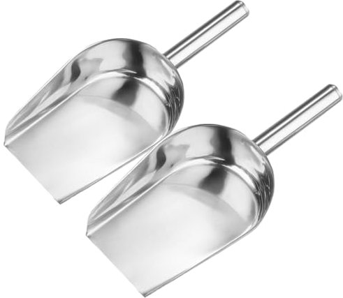 UKCOCO 2Piezas Pala de Hielo Inoxidable de y Ligera para Cubitos de Hielo Frijoles Cocina