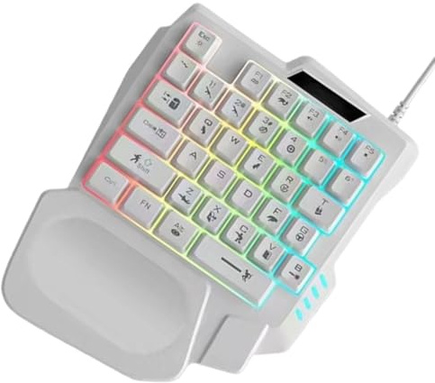 Teclado para una sola mano Teclado mecánico de una mano | teclado ergonómico con sensación mecánica para videojuegos Compatible Con Dispositivos Teléfono Tablet Ordenador Y Portátil