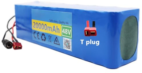 48V 20Ah Elektrofahrrad Batterien 13S3P 20000mAh Elektroroller Akku Pack Eingebautes BMS Für Scooter Elektromotorräder Elektrofahrräder Mit 54.6V 2A Ladegerät T Plug,48V 20Ah