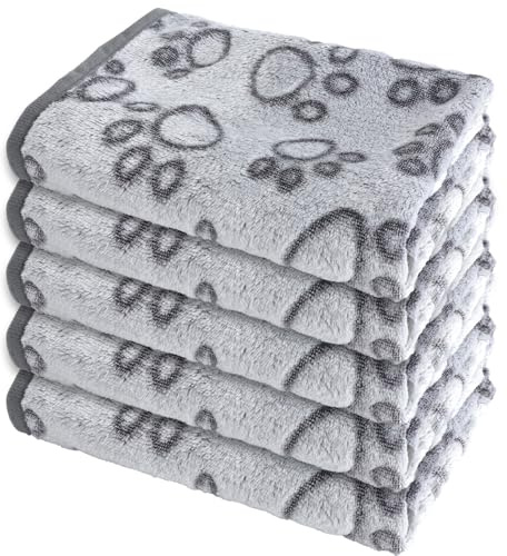 XRVRILE 5 Kuscheldecke Katzendecke für Hunde und Katzen, Flauschige Haustierdecke 40x60 cm, Waschbar, Graue Dog Blanket für Sofa, Hundedecke für Kleine Hunde Haustiere Unterwegs