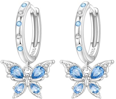 CYMYSS Ohrringe Silber 925 Hängend Zirkonia Ohrringe Earrings Ohrhänger Silber 925 Baumelnde Ohrringe Silber Ohrringe Damen 925 Hängeohrringe für Damen Geschenk für Frauen Freundin Mama