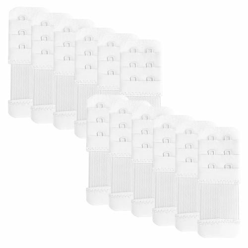 USIT, 12 Pezzi Prolunga Reggiseno 30 mm con 2 Ganci, Estensore Elastico per Reggiseni, Comfort Regolabile