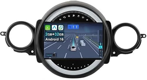 KEC 9 Android 16 2 Din Autoradio per BMW Mini Cooper R55 R56 2007-2015-CarPlay | Android auto | Mirror Link | GPS | Bluetooth 5.0 | SWC+CAM Incluso