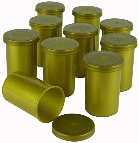Goldene Filmdosen - stabiler Kunststoff - für Geocaching oder Kleinteile (100 Stück)
