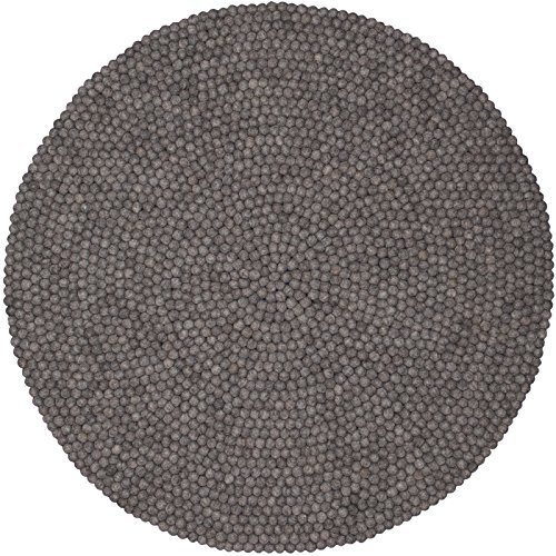 myfelt Filzkugelteppich Carl - Ø 70 cm, ideal für Schlaf-, Wohn-, Kinderzimmer, Flur & Bad