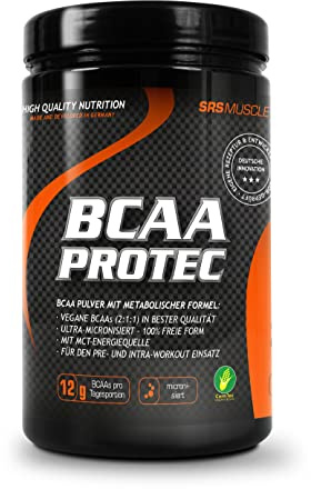 SRS Muscle - BCAA Protec, 414 g, Kirsch | Doppelmuskelschutz | Pre- und Intra-Workout | mit veganen BCAAs aus Mais | deutsche Premiumqualität