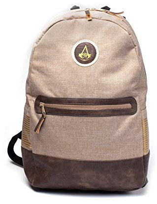 Bioworld Assassin's Creed Origins Crest Logo Basic Style Rucksack, Tan(Bp305617Ace) Casual Daypack, 41 cm, 25 l, Braun