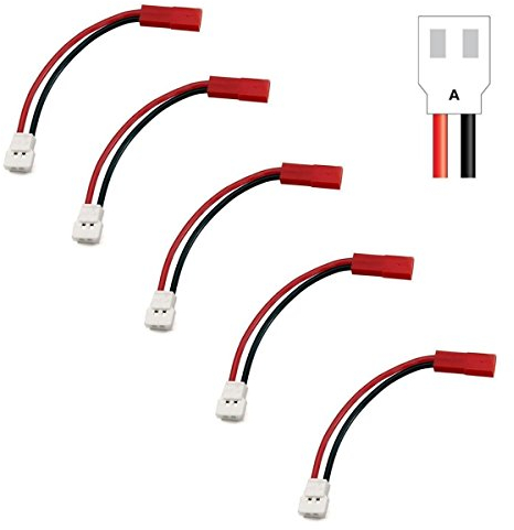 5 Stück Pemium Adapterkabel Adapter JST Male Stecker auf 1S 2Pin Walkera A Female Molex Lipo Akku Ladekabel Kabel von Mr.Stecker Modellbau®