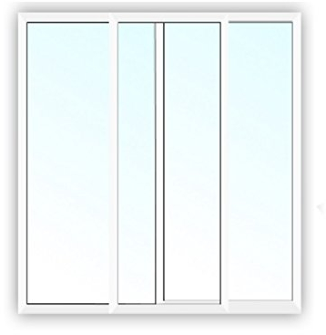 Aluminium Schiebefenster - 2-Fach Verglasung Klarglas - 4/10/4 - weiß - BxH: 1600x1800 mm - Bautiefe: 45,5 mm