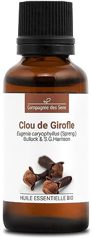 CLOU DE GIROFLE BIO - 30mL - Huile Essentielle de Qualité Premium - 100% Pure, Naturelle, garantie ChromaCert® - Chémotypée & Intégrale