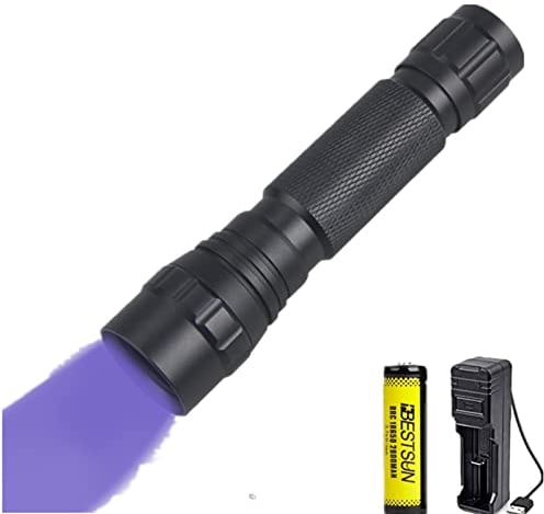 365nm UV-LED-Taschenlampe Wiederaufladbar Ultraviolett-Taschenlampe Blacklight-UV-Lampe Professional zum Erkennen von Mineralien Diamant-Skorpione Dokumentieren Sie die Fluoreszenz in der Kosmetik