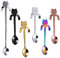 MINGZE 6 pcs Café Cuchara Forma de Gato de Acero Inoxidable, 5 colores diferentes + 1 cuchara de mango largo, Colgando, Ideales para café, postres, Bebidas, Mezclar o Batidos