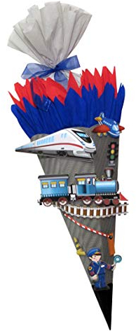 Schultüte Bastelset Eisenbahn/Zug - Zuckertüte - aus 3D Wellpappe, 68cm hoch