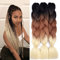 FanYu 3 Packs 24'' Synthetische Flechthaare für Frauen Ombre Jumbo Braids Haarverlängerungen für Häkelzöpfe (Schwarz-Braun-Blond)