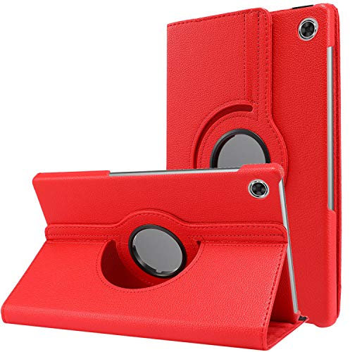 WWOLF 360° Rotating Custodia Lenovo Tab M10 Plus Cover (TB-X606F/X) 10.3 Antiurto con supporto girevole multi-angolo PU Pelle per Lenovo Tab M10 FHD Plus Custodia - Rosso