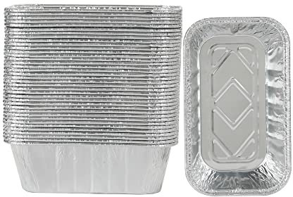 Waytiffer 30 Pack 1Lb mini Loaf Pans Heavy Duty Disposable Aluminum Foil Bread Tins Standard Size - 6 X 3.5 X 2.5 Oven Safe Sturdy Small Bread Tin Pans-1 Pound Loaf Pans …