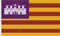 BANDERA DE LAS ISLAS BALEARES. CALIDAD RASO PREMIUM 120D. TAMAÑO GRANDE 150X90 CM