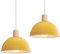 iDEGU 2 Stück Ø20cm Hängelampen Retro E27 LED Hängeleuchte Moderne Skandinavisch Deckenleuchte aus Metall Holz Pendelleuchte für Schlafzimmer Esszimmer Küche Restaurant (Gelb, 2 Lampen)