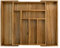 Luxury Acacia Kitchen Drawer Organizer - Silverware Organizer - Utensil Holder and Cutlery Tray with Grooved Drawer Dividers for Flatware and Kitchen Utensils (8 Slot), 17*12.4*2 inch