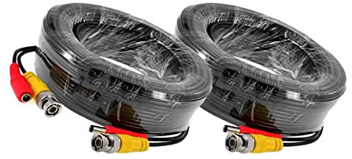 Auroh Lot de 2 câbles d'alimentation vidéo BNC 2 en 1 pour caméra de surveillance HD et installation de système DVR Noir 10 m