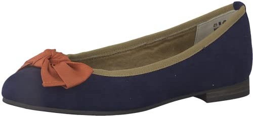 MARCO TOZZI Damen Ballerinas mit Schleife Vegan, Mehrfarbig (Navy Multi), 40 EU