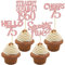 Gyufise 24 Pack Rose Gold Glitter 75 Cupcake Toppers Straight Outta 1949 Seventy Five Hello 75 Cheers to 75 Years Birthday Cupcake Picks for 75th Birthday Anniversary Cake Decorations Supplies