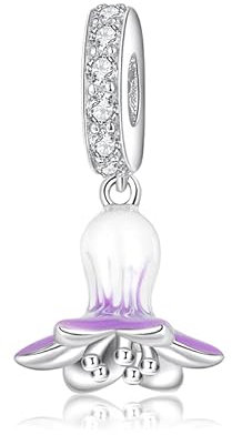 Charm Fiore di Loto Bocciolo Simbolo Serenità Ciondolo Pendente in argento 925 - Les Folies per Pandora