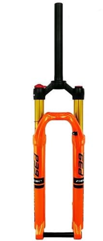 LHHL Mountain Bike Suspension Fork 27.5/29Inch MTB Magnesium Alloy Fork Travel 140mm Bike Air Suspension Fork Manual/Remote Lockout Rebound Adjustment(Orange Manual,27.5 inch)