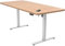 Flamaker Schreibtisch Höhenverstellbar Elektrisch 160 x 80 Höhenverstellbarer Schreibtisch Tischgestell 74-133cm mit 3-Fach-Teleskop, Memory-Steuerung, USB-Buchse, Rollen, Häkche (Beige+Weiß)