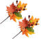 Abaodam 2st Faux-ahorn-kürbis Ahornblatt-Bouquet Künstlicher Ahornblattzweig Künstlicher Zweigstiel Ahornblatt Fallen Herbstliche Kunstpflanze Herbstdeko Seidenblume Halloween Schneiden