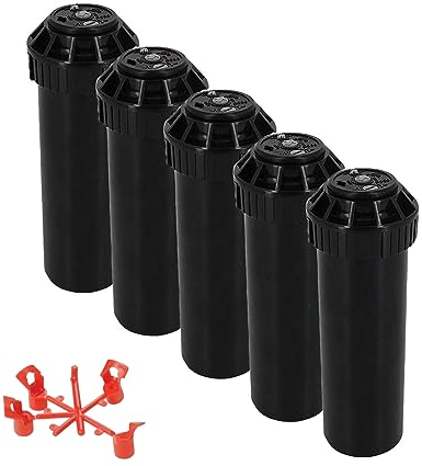 [Pack 5] Irrigatore Rain S050 S a turbina regolabile per irrigazione efficiente e precisa | Irrigatori ingresso 1/2 + ugelli | Irrigatori pop-up di irrigazione