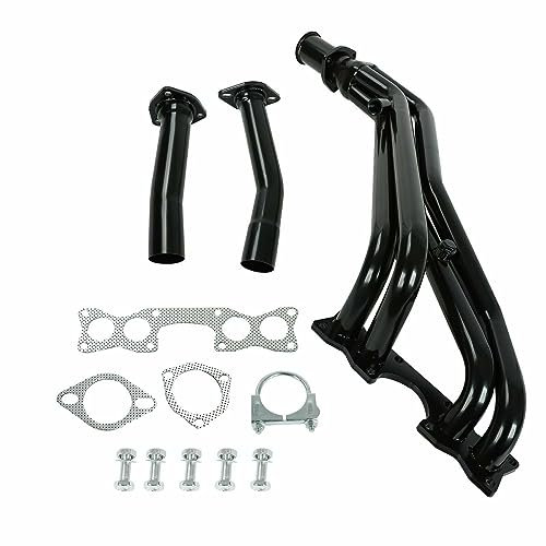 Collecteur Tubulaire Bicolore de Haute qualité, collecteur d'échappement TRI-Y for Moteur ni-SS-an D21/Pi-ck-up 2,4 l, 90-95 (Remplacement Professionnel) (Color : Nero)