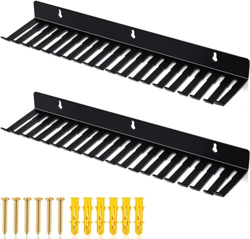 Chenteel 2 Pack 19 Slot Wall Mountable Cable Hanger and Organizer, Studio Storage, Slots Width 5.5 to 9.5mm for Cord Management Rack