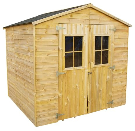 4IQ Group Gerätehaus Holz mit Boden 213x191x210 cm - Geräteschuppen - Wetterfest Gartenhaus Outdoor - Imprägniertes Kiefernholz