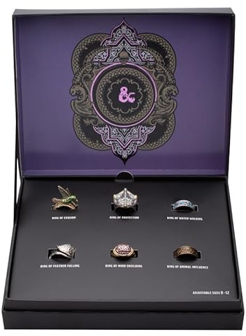 Salesone Nachbildung Dungeons & Dragons Set Verstellbare Ringe Zauber