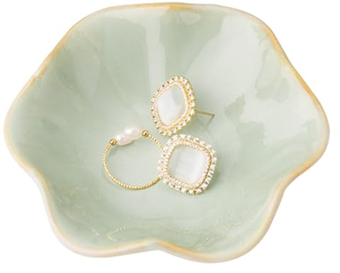 PHIEZC Bandeja de cerámica para joyas, bandeja decorativa para joyas, bandeja decorativa para llaves de pasillo, adecuada para decoración del hogar