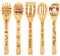 DaceStar Cadeau Fete des Meres - Lot de 5 Gravée Cuillere en Bois de Cuisine, Idee Cadeau Fete des Meres, Cadeau Maman Anniversaire, Pâques Cadeau pour Maman, Super Mom