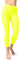 sissycos Damen Neon 3/4 kurz Leggings sanft Elastische Taille Leggings(Neon Gelb,L/XXL)