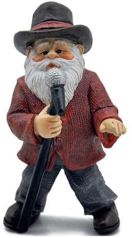 Marshall Home & Garden Singing Rockin' Gnome - Multicolor Resin Miniature Figurine for Fairy Garden