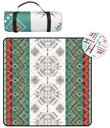 Hayisugal Picknickdecke 200x200 cm Stranddecke Sandfrei Wasserdicht Campingdecke Waschbar Strandunterlage Tragbare Picknickdecke für Strand,Picknick,Wandern,Park,Reisen, Boho J, 200 x 200 cm