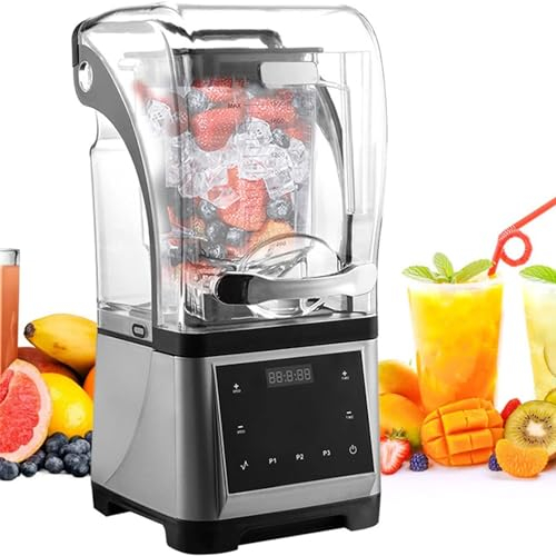 Licuadora de batidos, licuadora de batidos de múltiples velocidades de encimera comercial de 1800 W, máquina de batidos de alta velocidad de 1,6 l, licuadora silenciosa for el hogar, for puré, tritura