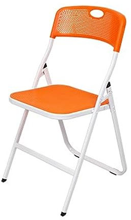 VVHUDA Bürostuhl, atmungsaktiver Stuhl, farbiger Esszimmerstuhl, Konferenz-Trainingsstuhl, Mitarbeiterstuhl, Hocker, einfacher Klappstuhl (Farbe: Orange), kleines Geschenk