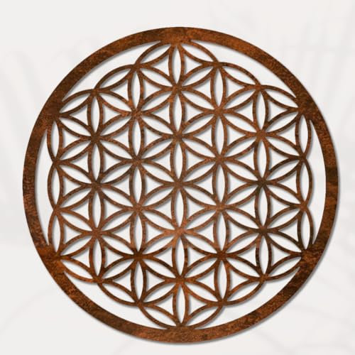 Blume des Lebens aus Metall: Wandbild, Gartendeko & mehr – Innen & Außen 48 oder 88cm Durchmesser