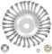 OFFCUP Desbrozadora de Acero, Cepillo para Desbrozadora de 8 Pulgadas, Cepillo Desbrozadora con 3 Accesorios de Montaje para Se Adapta a un Tamaño de Orificio de 25.4 mm, para Eliminar Musgo, Hierbas