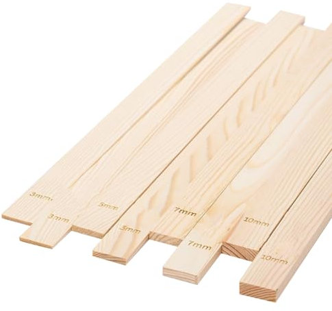 FSSTUD Lot de 8 Guides de Rouleau à Pâtisserie en Bois pour Poterie - Rouleau d'Argile - Bâton de Boue - Bandes d'Épaisseur - Outils en Argile Polymère - Fournitures d'Art