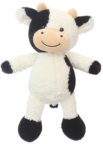 IOSCDH 30cm Poupée Peluche Vache Toys Vache en Peluche Poupée d'oreiller en Peluche Animaux en Vache Peluche Douce d'oreiller Vache matériel Doux Jouets Ferme Vache Blanche Vache Poupée Peluche