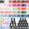 COSCELIA 40Pcs Vernis Semi Permanent Kit, 35 Couleurs Rouge Blanc Nude Noir Pailleté Vernis Gel UV Semi Permanent + 1 Base Coat＋4 Top Coat, UV/LED Vernis à Ongles pour DIY Kit Manucure