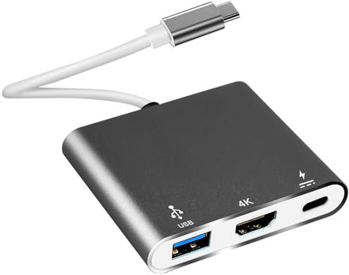 Adaptador USB C a Dual HDMI, adaptador 3 en 1 USB tipo C a HDMI con 4K-3.0, 100 W PD, multifuncional para ordenador portátil MacBook Pro Air, Samsung Dell XPS iPad Pro